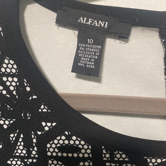 Alfani black and white pattern dress size US 10 - Picture 2 of 3